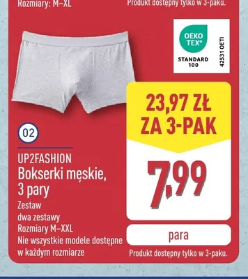 Bokserki męskie 3-pak UP2FASHION promocja w Aldi