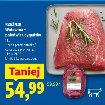 Wołowina polędwica cygańska Rzeźnik promocja w Lidl