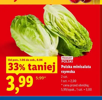 Polska minisałata rzymska promocja w Lidl