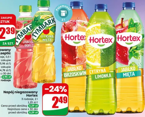 Napój niegazowany 3 rodzaje promocja w Dino
