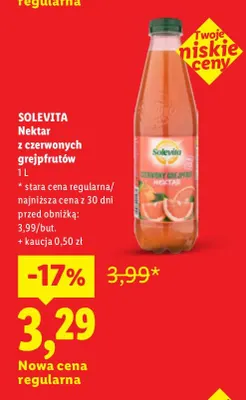 Nektar z czerwonych grejpfrutów Solevita promocja w Lidl