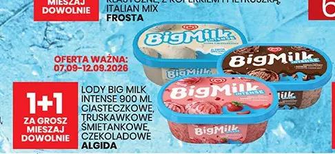 Lody Big Milk Intense śmietankowe Algida promocja w Wafelek