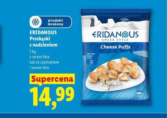 Przekąski z nadzieniem ze szpinakiem i serem feta Eridanous promocja w Lidl