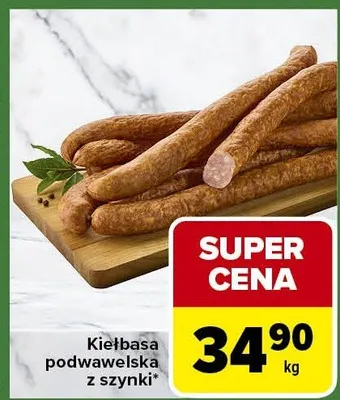 Kiełbasa podwawelska szymki promocja w Carrefour Express