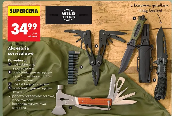 Nóż taktyczny z pokrowcem promocja w Biedronka