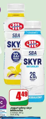 Jogurt pitny skyr Mlekovita SBA Wanilia promocja w Dino