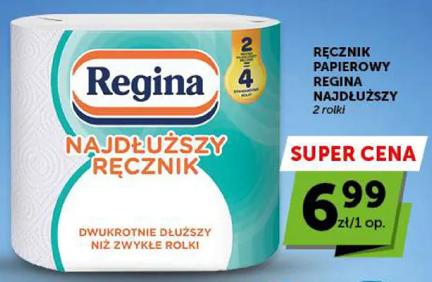 Ręcznik papierowy Regina Najdłuższy 2-pak promocja w Euro Sklep