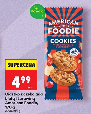 Ciastka z czekoladą białą i żurawiną American Foodie promocja w Biedronka