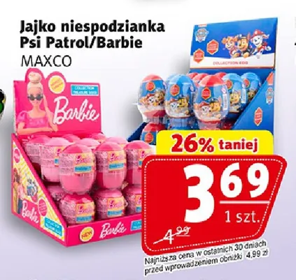 Jajko niespodzianka Barbie Maxco promocja w Prim Market