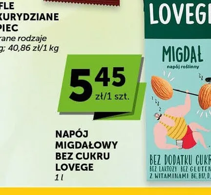 Napój migdałowy bez cukru Lovege promocja w Euro Sklep