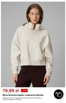 Bluza dresowa regular z kapturem damska promocja w 4F