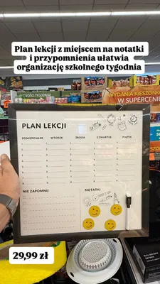 Tablica magnetyczna Plan lekcji promocja w Biedronka