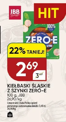 Kiełbaski śląskie z szynki Zero-E JBB promocja w Chata Polska