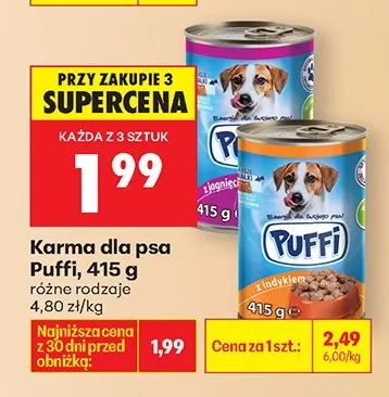 Karma dla psa różne rodzaje promocja w Biedronka