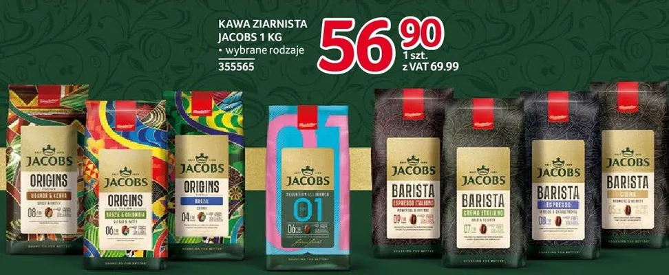 Kawa ziarnista Jacobs 1 kg wybrane rodzaje promocja w Selgros