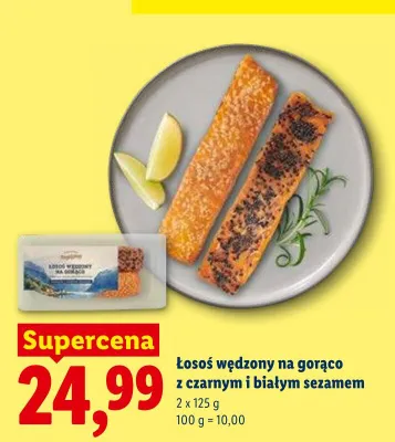 Łosoś wędzony na gorąco z czarnym i białym sezamem promocja w Lidl