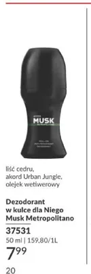Dezodorant w kulce dla niego Avon Musk Metropolitano promocja w AVON