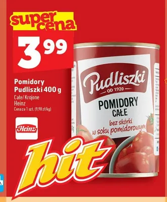 Pomidory krojone Pudliszki promocja w TOPAZ