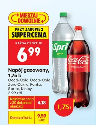 Napój gazowany Fanta 1,75 l promocja w Biedronka