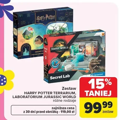 Zestaw HARRY POTTER TERRARIUM, LABORATORIUM JURASSIC WORLD różne rodzaje promocja w Carrefour