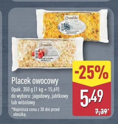 Placek owocowy Grandessa wiśniowy promocja w Aldi