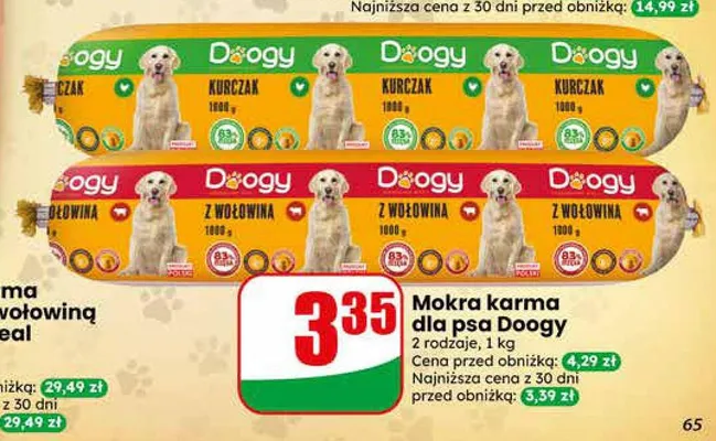 Mokra karma dla psa Doogy kurczak promocja w Dino