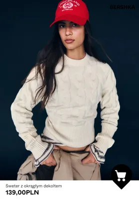 Sweter z okrągłym dekoltem Bershka promocja w Bershka