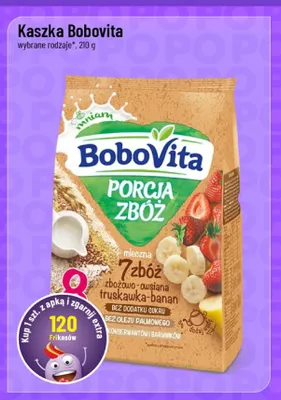 Kaszka mleczna BoboVita Porcja Zbóż truskawka-banan promocja w POLOmarket