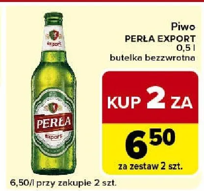 Piwo Perła Export butelka bezzwrotna promocja w Carrefour Express