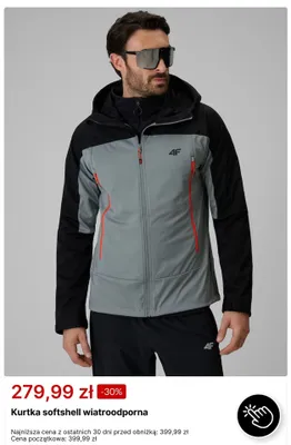 Kurtka softshell wiatroodporna 4F promocja w 4F