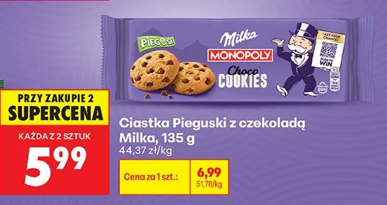 Ciastka Pieguski z czekoladą Milka promocja w Biedronka
