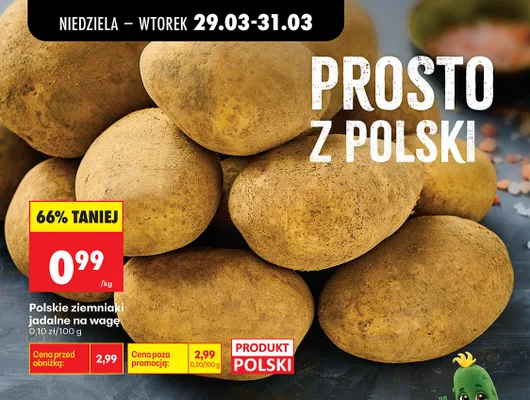 Ziemniaki jadalne na wagę promocja w Biedronka