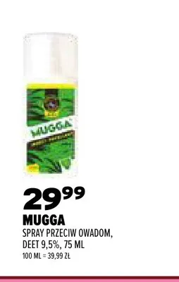 Spray przeciw owadom Mugga DEET 9,5% promocja w Drogerie Natura