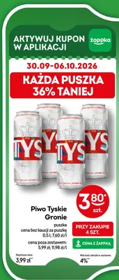 Piwo Tyskie Gronie promocja w Żabka