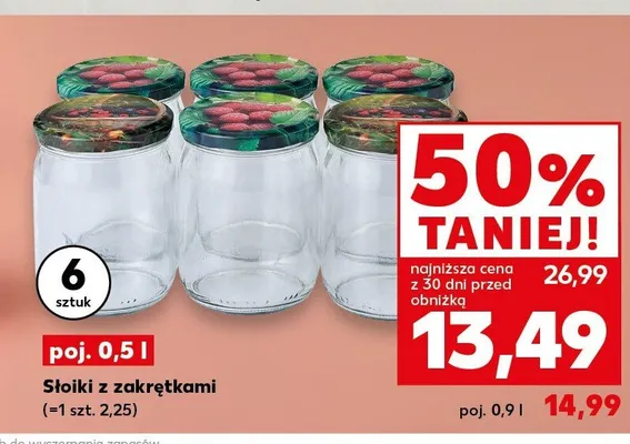 Słoiki z zakrętkami 6-pak 0,5 l promocja w Kaufland