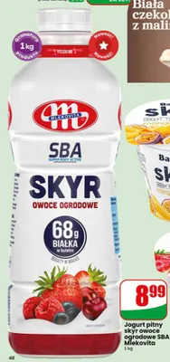 Jogurt pitny skyr owoce ogrodowe SBA Mlekovita promocja w Dino