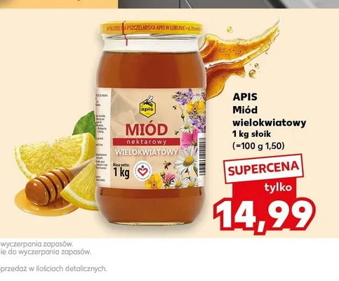 Miód wielokwiatowy Apis 1 kg promocja w Kaufland