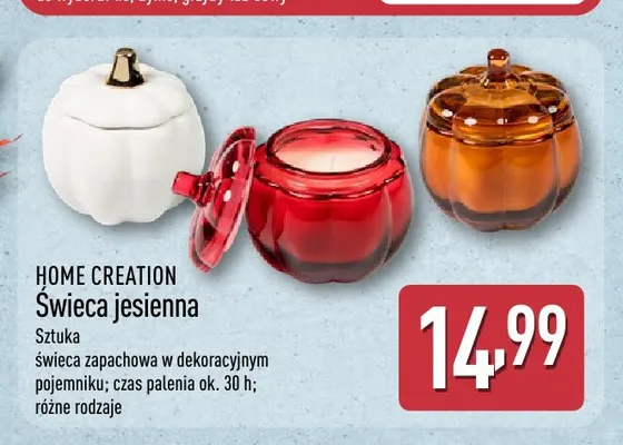 Świeca jesienna Home Creation promocja w Aldi