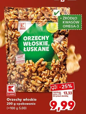 Orzechy włoskie łuskane K-Classic promocja w Kaufland