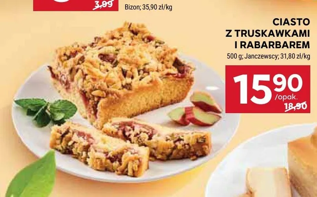 Ciasto z truskawkami i rabarbarem Janczewscy promocja w Stokrotka