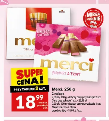 Czekoladki Merci Yoghurt & Fruit promocja w Twój Market
