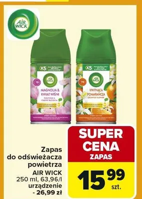 Zapas do odświeżacza powietrza magnolia & kwiat wiśni promocja w Carrefour