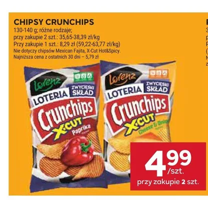 Chipsy Crunchips X-Cut Paprika promocja w Stokrotka
