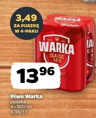 Piwo Warka Classic puszka promocja w Netto