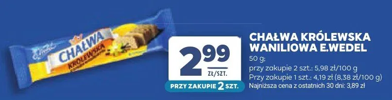 Chałwa Królewska waniliowa E.Wedel promocja w Stokrotka