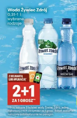 Woda gazowana Żywiec Zdrój Mocny Gaz promocja w Delikatesy Centrum