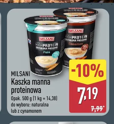 Kaszka manna proteinowa naturalna Milsani promocja w Aldi