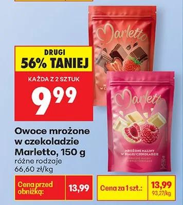 Owoce mrożone w czekoladzie, różne rodzaje promocja w Biedronka