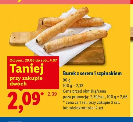 Burek z serem i szpinakiem promocja w Lidl