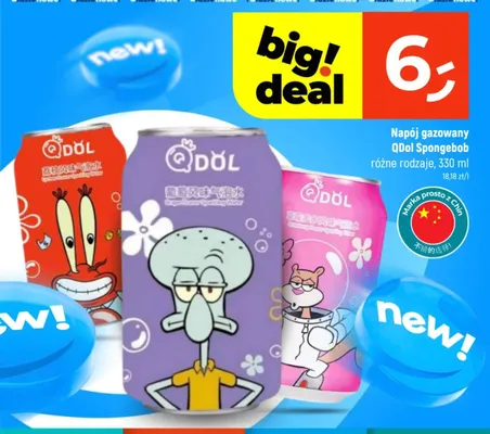 Napój gazowany QDol Spongebob truskawkowy promocja w Dealz
